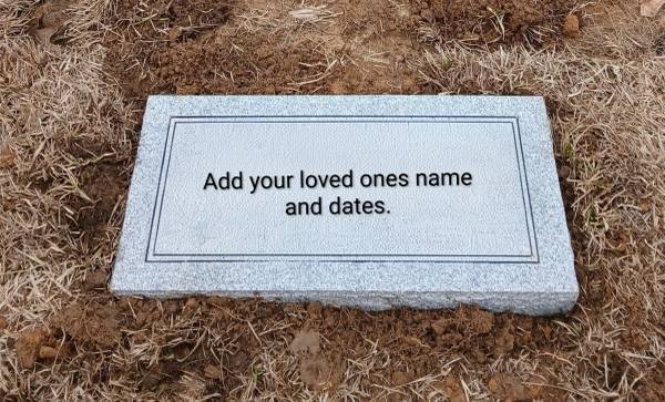 Flat cemetery marker/headstone 1