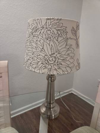 Sliver lamp with flowered shade 1