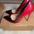 Monicoco Red and Black Ombre Patent Leather Stiletto Heels 2 thumbnail