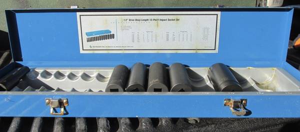 Grey Pneumatic 1/2" Drive Impact Sockets SAE - NOS (A) 1