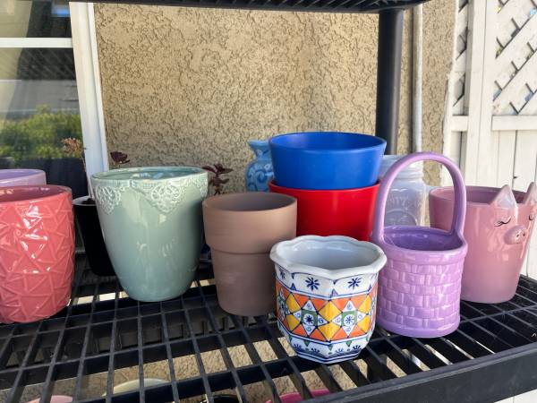 Various 5" ceramic flower pots - 4 for $20 1