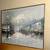 Lee Reynolds  Huge Cityscape Signed Oil Painting Mid Century Modern 2 thumbnail