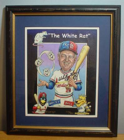Whitey Herzog AUTO St Louis Cardinals KC Royals DUAL-SIGNED Framed 1