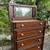 Dark walnut finish 5 drawer dresser with flip top mirror 1 thumbnail