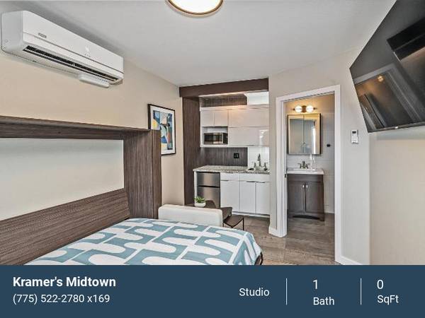 $1,225 Fastest Internet, Security System, Refrigerator, Pet Friendly (Reno Midtown)63682219154177122