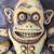 Classic Cymbal Monkey Stoneware Art Tile by Gretchen Kramp 3 thumbnail
