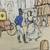 Stage coach Pen and watercolor drawing. MCM 3 thumbnail
