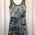 PARKER BLACK MESH SILK PRINT SKATER DRESS Sz Large 4 thumbnail