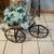 Very nice 3 wheeled wicker and wood cart with plant arrangement 3 thumbnail