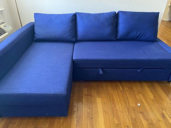 IKEA Sleeper Sectional Sofa with Storage (Blue) - just like new 1