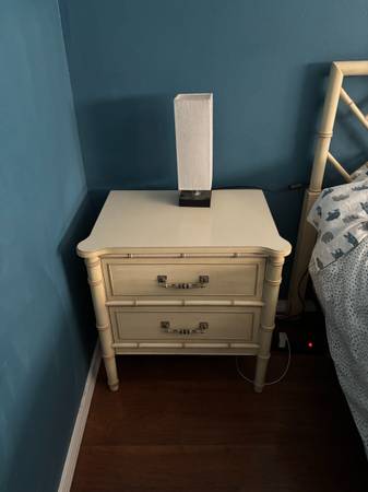 2 nightstands/small cabinets ($25 each) and 2 lamps ($20 each) 1