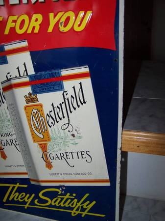 1950 Vintage Chesterfield metal sign - collectibles - by owner