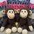 NEW Decorative 3 large bed pillows with pair of handmade monkeys 2 thumbnail