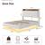 IDEALHOUSE Queen Floating Bed Frame with LED Lights & Charging Station, Upholste 2 thumbnail