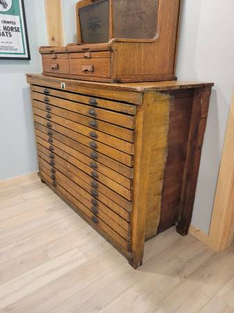 Antique Draft Cabinet Mapmaker/Blueprint 1