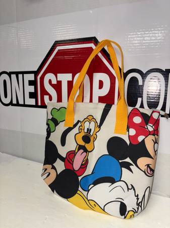 Disney Tote Bag With Zipper Mickey, Pluto, Donald Goofy, Minnie 1