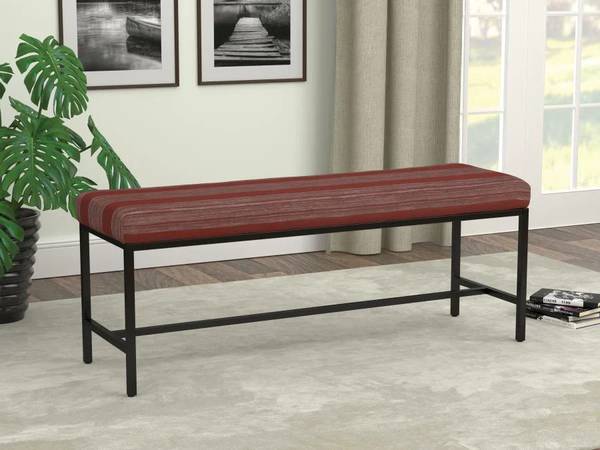 NEW Bench red striped cushioned top with gunmetal base 1