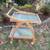 Vintage teak and glass patio serving cart 3 thumbnail