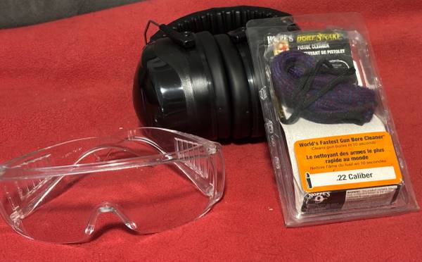 Ear Protection,Eye Protection & Hoppes 22 Bore Snake 1