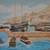 Vintage framed original oil painting Harbour Scene 2 thumbnail