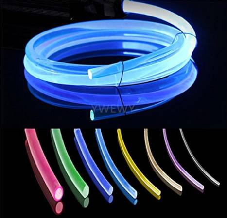 3.28ft PMMA Plastic Side Glow Optic Fiber for LED Light Source 0.16in 1