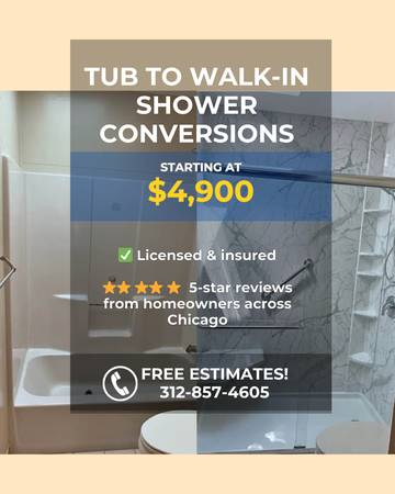 🛁 BATHROOM REMODEL - AFFORDABLE TUB TO WALK-IN SHOWER CONVERSIONS 1