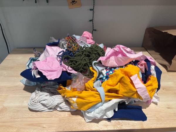 fabric and yarn scraps 1