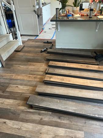 COMPLETE INSTALLATION FLOORING LUXURY VINYL PLANKS, HARDWOOD, BAMBOO, 1