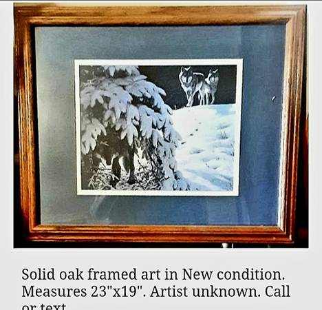Framed Wolf Art 1