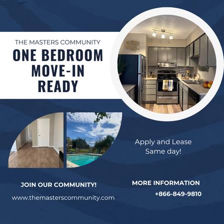 $850 / 1br - IT'S TIME TO START LIVING THE REAL LIFE AT THE MASTERS! (El Paso)63971558291074120