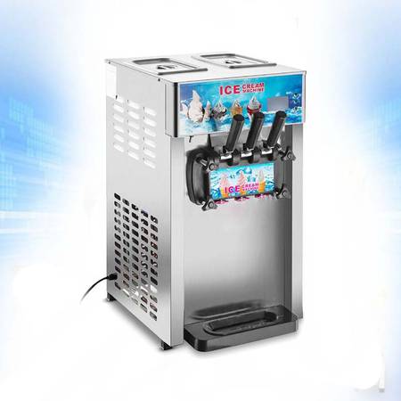 New Commercial Soft Ice Cream 3 Flavor Steel Frozen Yogurt Cone Maker  Machine