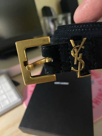 Saint Laurent Cassandra Logo Plaque Belt 1