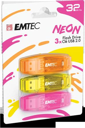 NEW Three (3) Pack 32 Gigabyte Neon USB Flash Drive Thumb Hard Drive 1