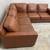 Thomasville 3-Piece Medium Brown Leather Sectional Couch 2 thumbnail