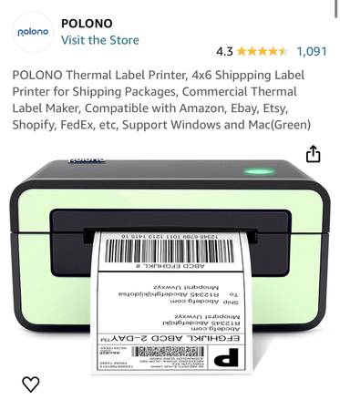 Shipping Label Printer RealWriter 941, 4x6 Thermal Label Printer for S 1