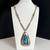 VTG Navajo Heavy Sterling Silver Turquoise Pendant Necklace 25" 4 thumbnail