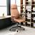 New ovios Ergonomic Home Office Chair, Mid-Century Modern Faux Leather Chairs wi 5 thumbnail