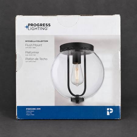 New Progress Lighting Mitchella 10” Matte Black Flush Mount Light 1