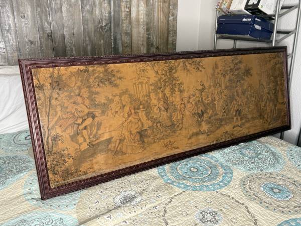 Framed UNKNOWN Tapestry 59 1/2”X21” French? Victorian? - $150 (Riverbank/Oakdale/Modesto)63470293097857120