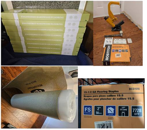 Flooring, Underlayment, Stapler and Staples! 160 sqft 1