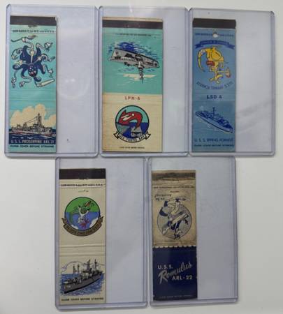 U.S. Navy Support & Amphibious Fleet Matchbook Collection 1