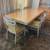 Vintage Mid-Century Modern Dining Set – Solid Wood Table w/ 5 Greek Ke 1 thumbnail