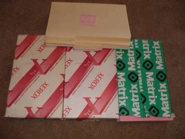 Legal copier paper & File Folders 1