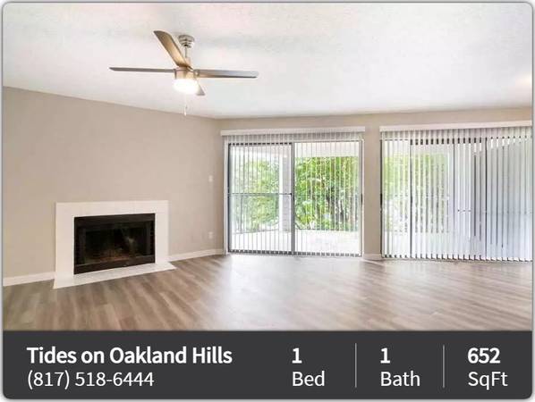 $1,010 / 1br - 652ft2 - Come home to Tides on Oakland Hills! Washer/dryer in unit. Tour today! (Fort Worth - Fort Worth Water Gardens)63796257234563121