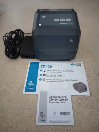 Zebra ZD420 Thermal Printer with labels/ribbons 1