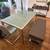 Glass top Parsons Dining Table / Desk + 2 chairs + bench by by by 1 thumbnail