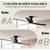 CONTEMPORARY FLUSH MOUNT 52" CEILING FAN with LIGHT|REMOTE CONTROL|APP 7 thumbnail