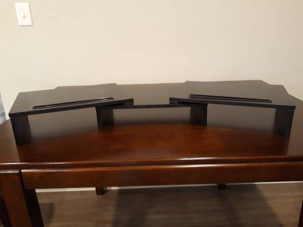 Black Dual Monitor Stand 1