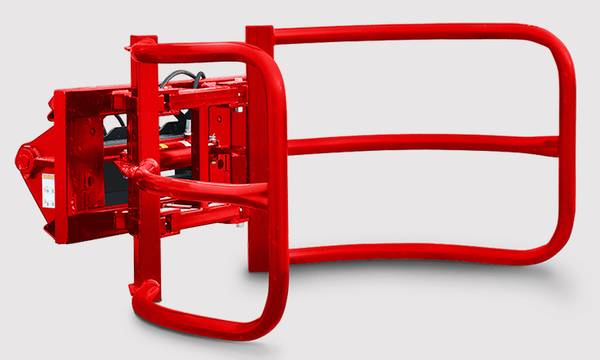 Wifo Single Wrapped Round Bale Grabber for Skid Loaders – Black in Col 1