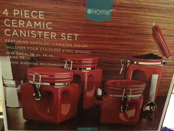 New HOME 4 piece Ceramic Canister Set 1